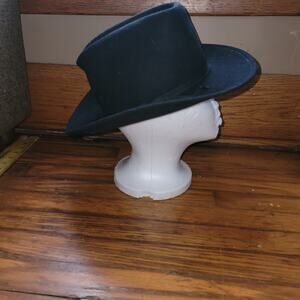 Vintage Rockmount Ranch Wear Hat Style 1762 Denver Colorado 7 1/8 Black Wool USA